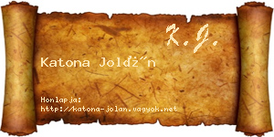 Katona Jolán névjegykártya