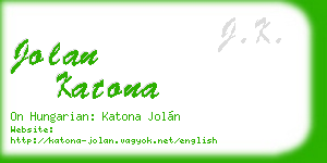 jolan katona business card