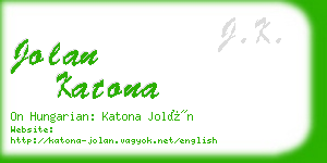 jolan katona business card